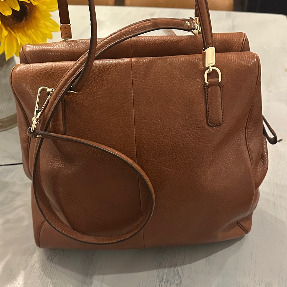 Coach Brown Leather Satchel with Gold Hardware - Picture 6 of 6